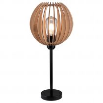 Lampe à poser OTELLO (H47cm) en bois MDF et métal noir