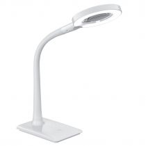 Lampe de bureau LED LUPO en PVC blanc