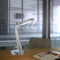 Lampe de bureau LED BILL en PVC gris