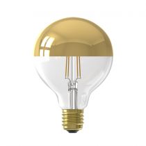 Ampoule déco filament LED dimmable E27 CALOTTE 250 lumens en verre doré Ø9.5cm