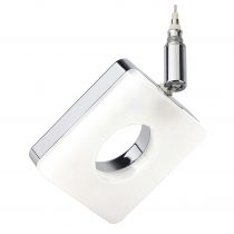 Diffuseur tête carrée REMIX LED en métal chrome et blanc