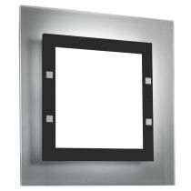 Plafonnier LED FLORENCE (L55cm) en verre et métal noir