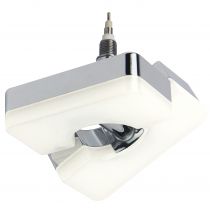 Diffuseur orientable LED carré REMIXLED argenté/blanc en métal/PVC