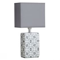 Lampe de salon PRYM grise et blanche en céramique