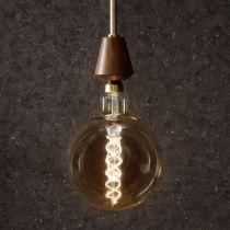 Ampoule déco filament LED XXL E27 MEGAGLOBE en verre ambré Ø20cm