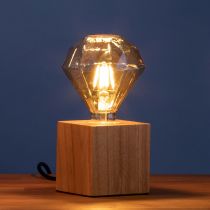 Ampoule déco filament LED E27 DIAMANT en verre ambré Ø11cm