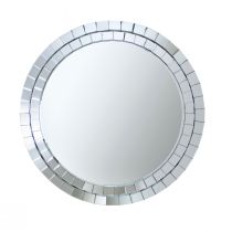 Miroir rond NELLY argenté