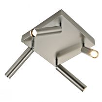 Plafonnier LED GLOW (4x5W) en métal couleur nickel satiné