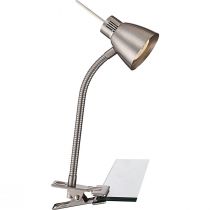 Lampe de bureau à pince flexible NUOVA argentée en métal