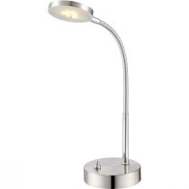 Lampe de bureau design Led flexible DENIZ argentée en métal chromé