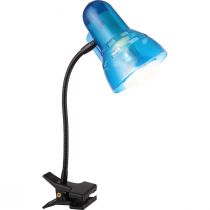 Lampe de bureau à pince CLIP bleue en métal et PVC