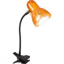 Lampe de bureau à pince CLIP orange en métal et PVC