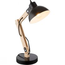 Lampe de bureau articulée scandinave TONGARIRO noire en métal/bois