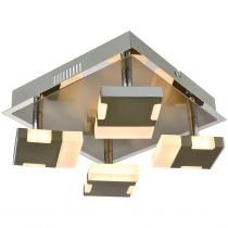 Plafonnier LED design PRINCE argenté en métal
