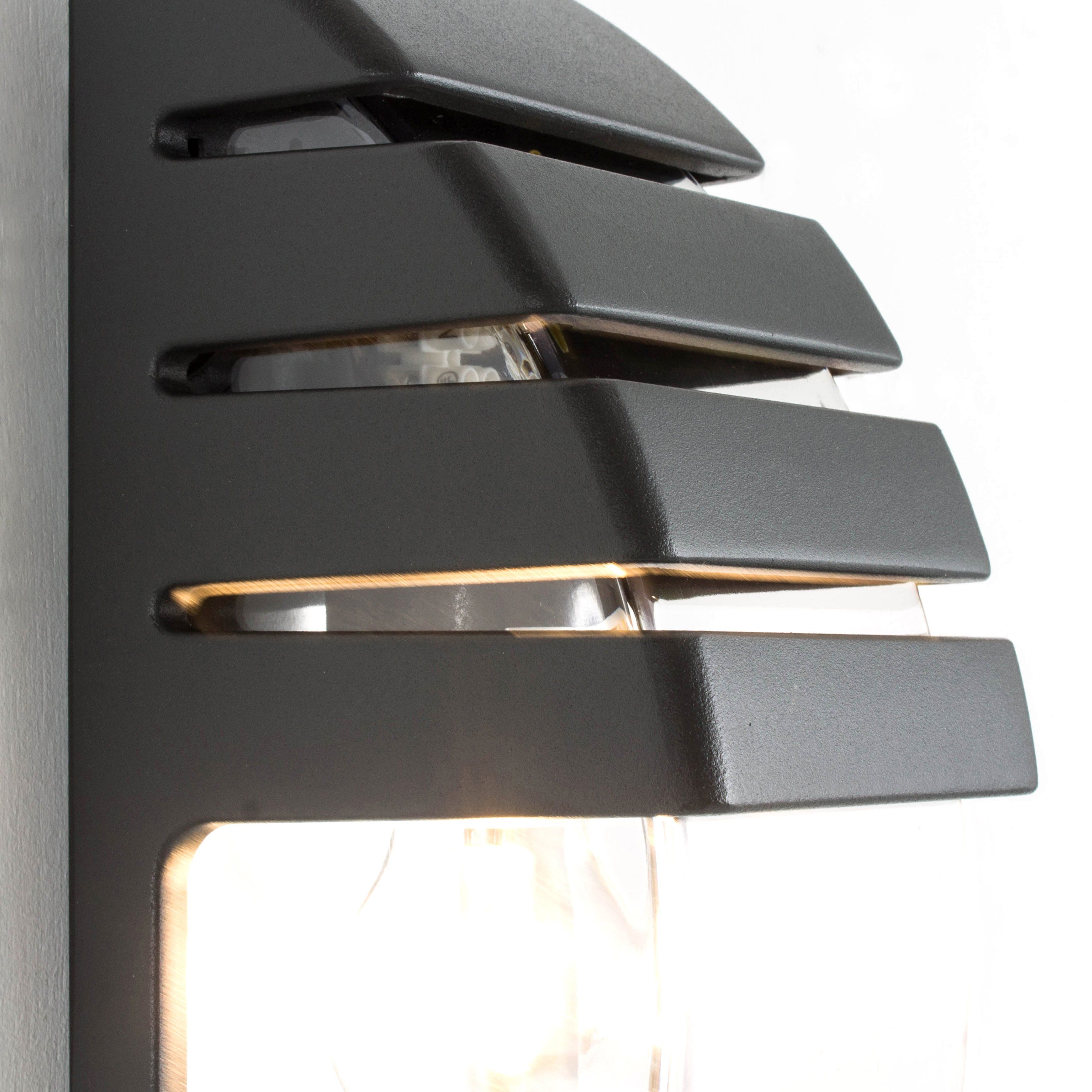 Applique d'extérieur CITY gris anthracite en métal et polycarbonate