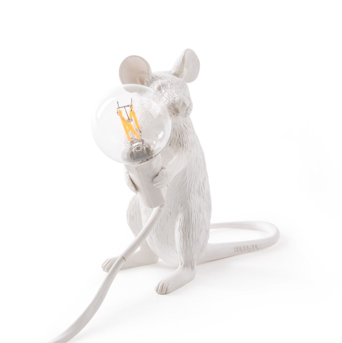 Lampe à poser MOUSE Souris assise USB polypropylène blanc H12.5cm