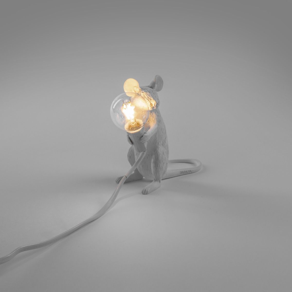 Lampe à poser MOUSE Souris assise USB polypropylène blanc H12.5cm