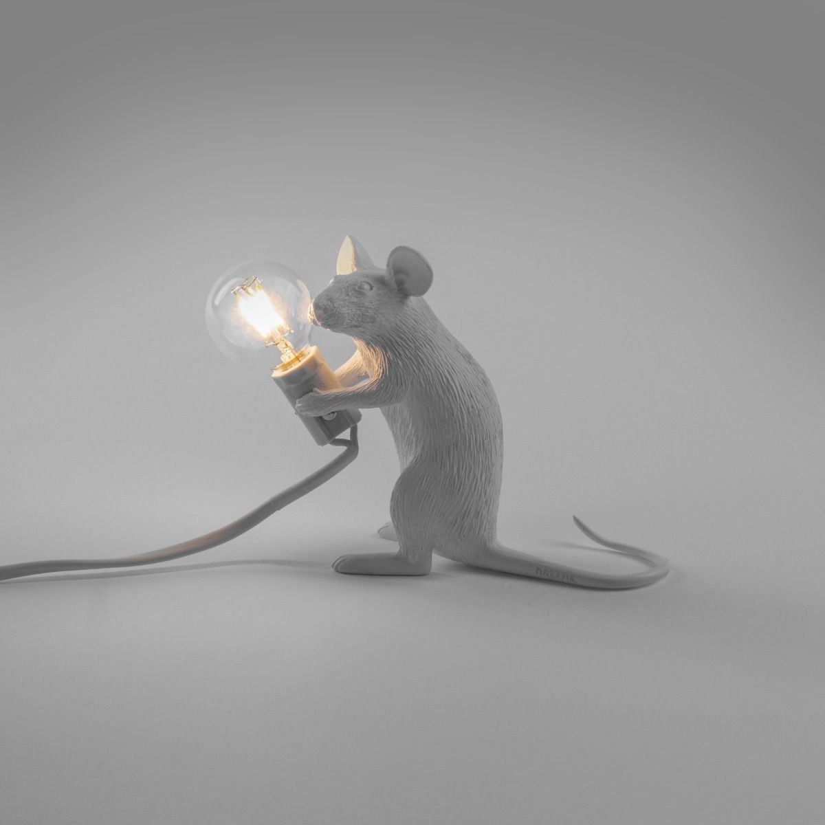 Lampe à poser MOUSE Souris assise USB polypropylène blanc H12.5cm