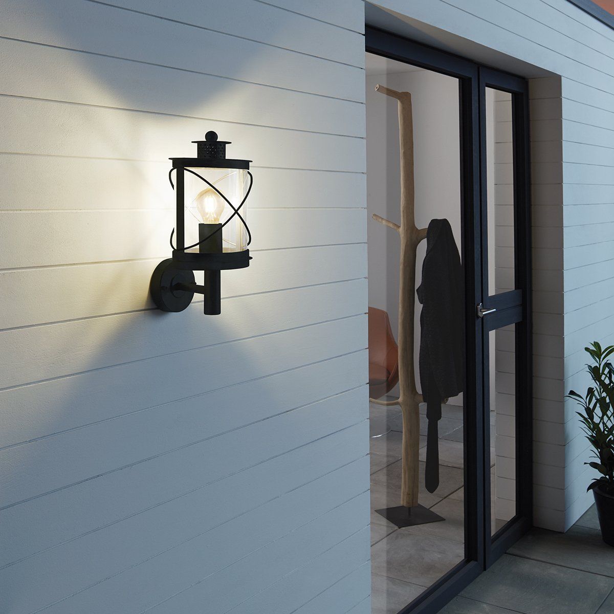 Applique murale extérieur HILBURN en acier galvanisé noir
