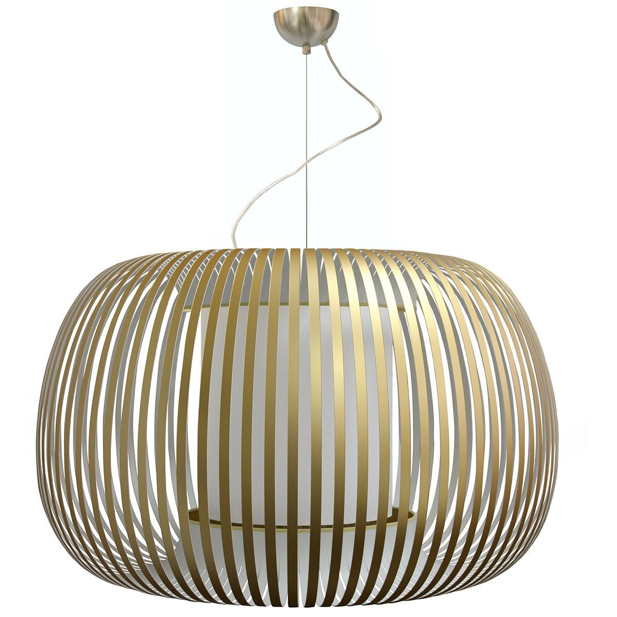 Suspension en PVC doré et blanc ESTENO E27 40W