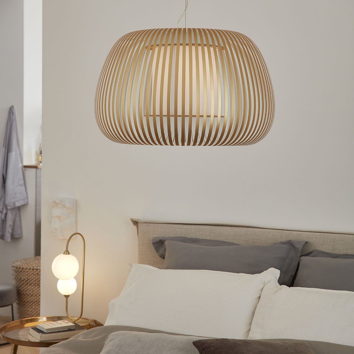 Suspension ESTENO doré/blanc Ø60cm