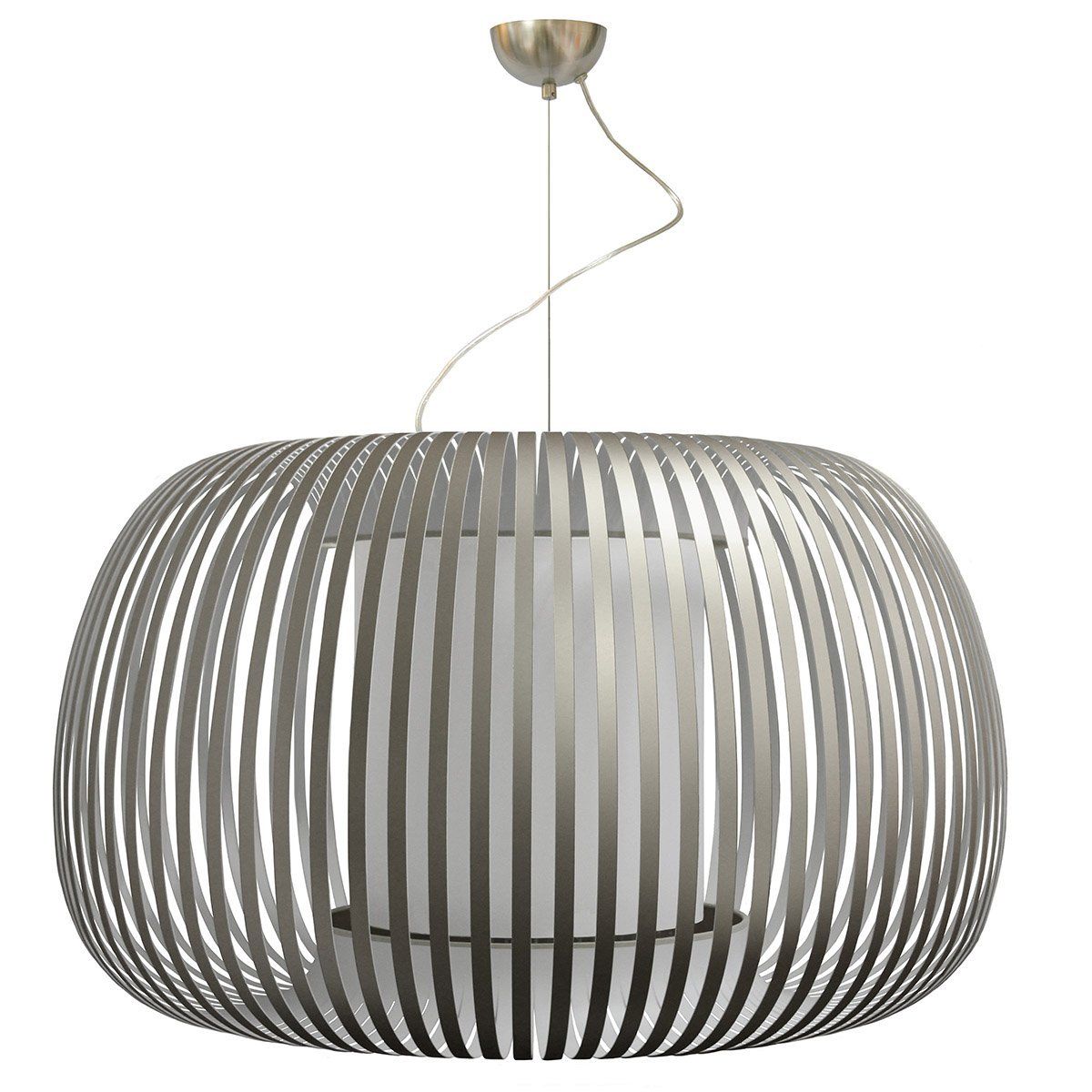 Suspension ESTENO argent/blanc Ø60cm