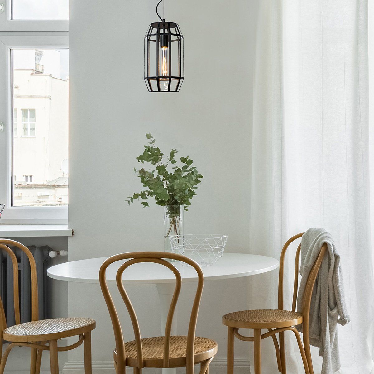 Suspension FERN (H35cm) en métal noir et verre