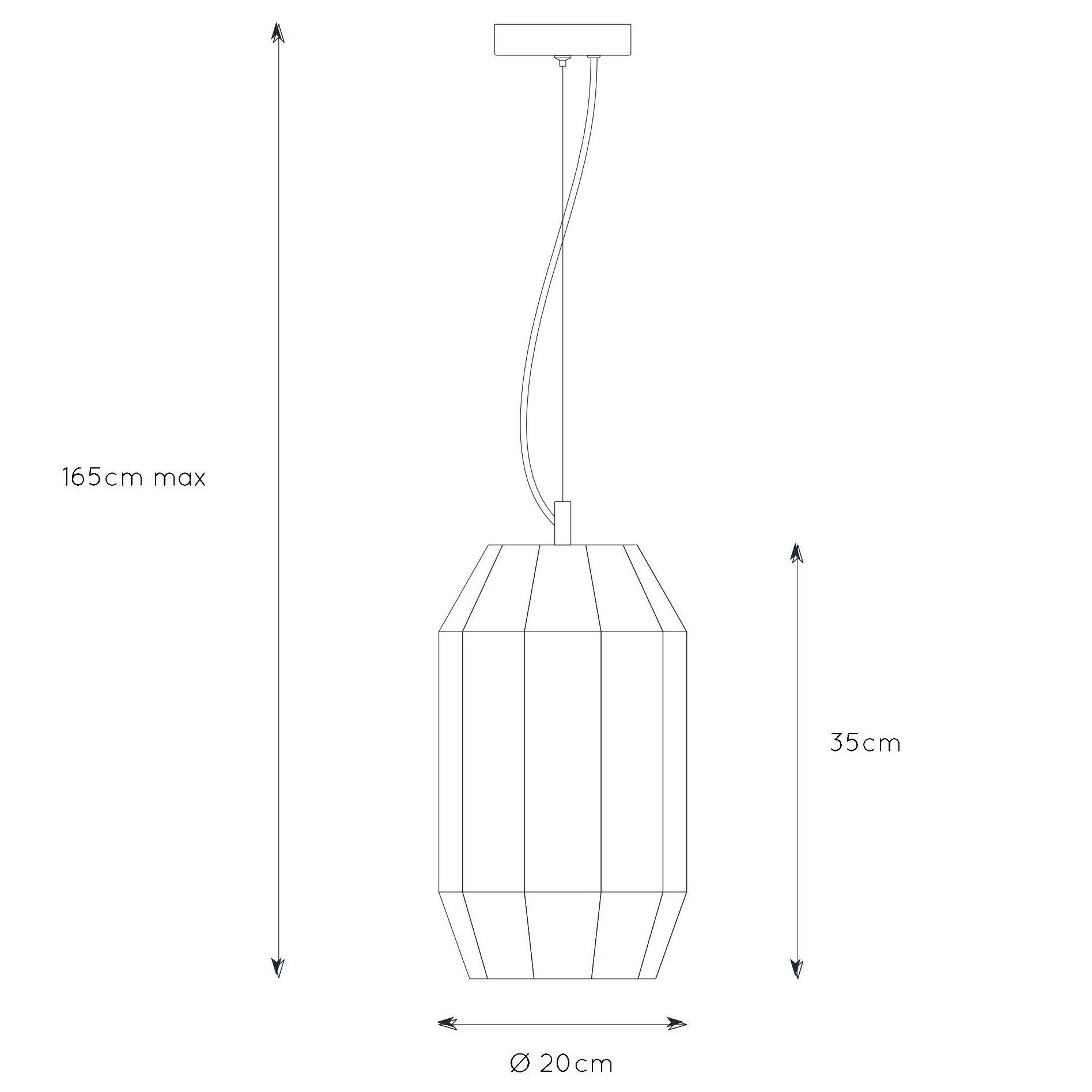 Suspension FERN (H35cm) en métal noir et verre