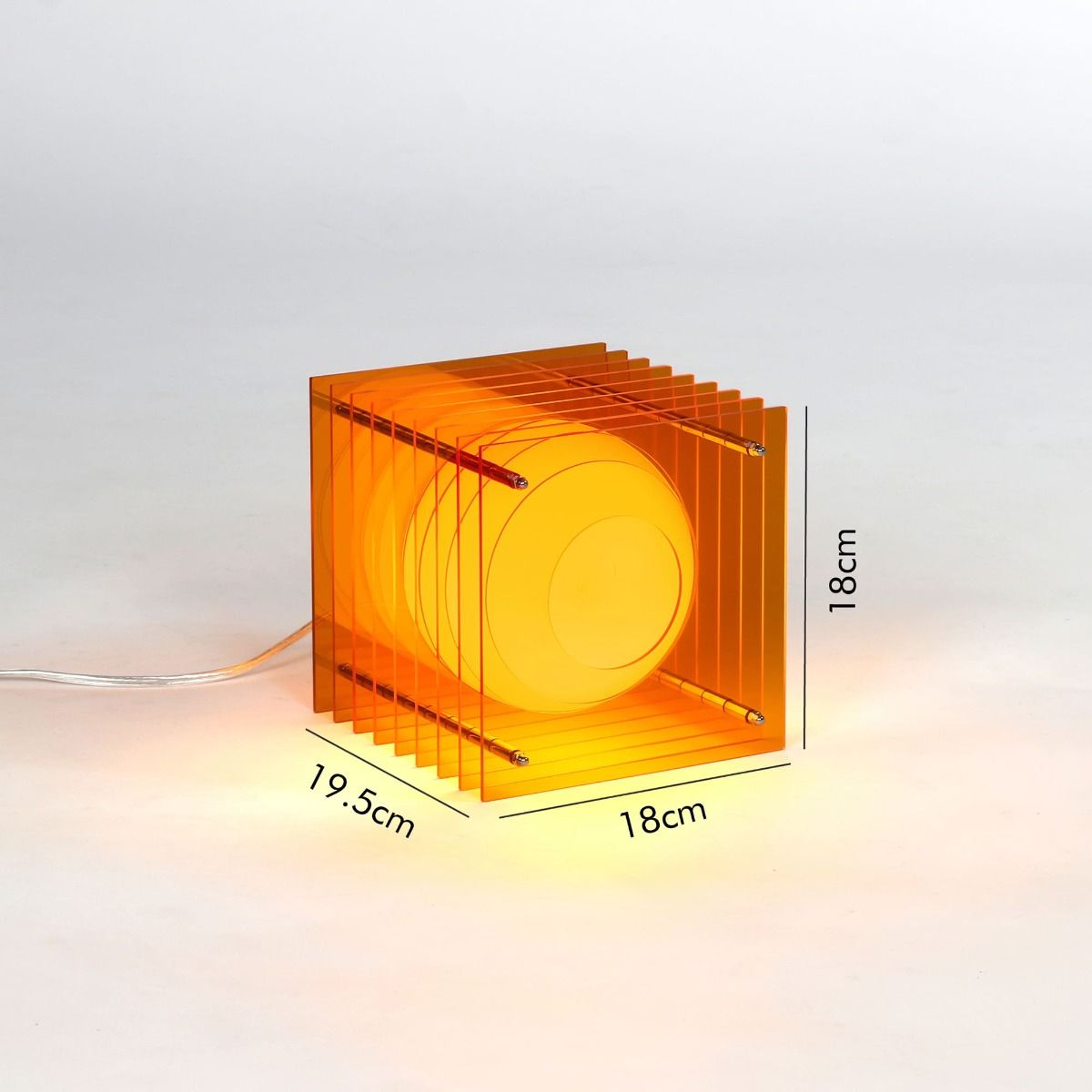 Lampe LOP SMALL SQUARE orange H18cm