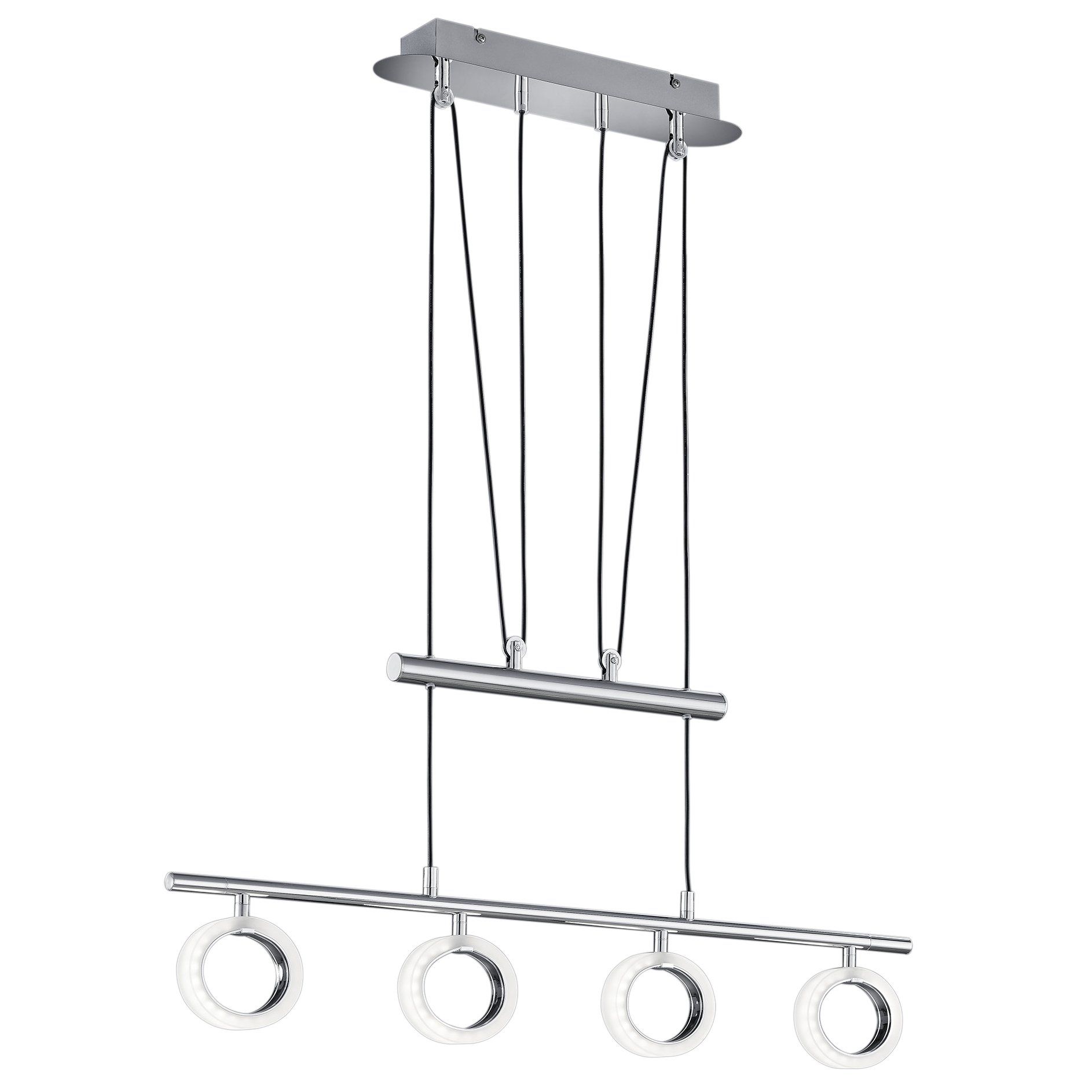Suspension barre LED CORLAND II en métal argent chrome
