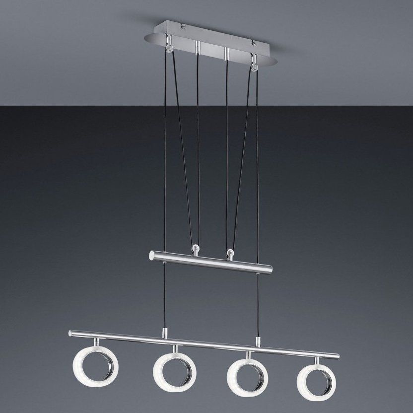 Suspension barre LED CORLAND II en métal argent chrome