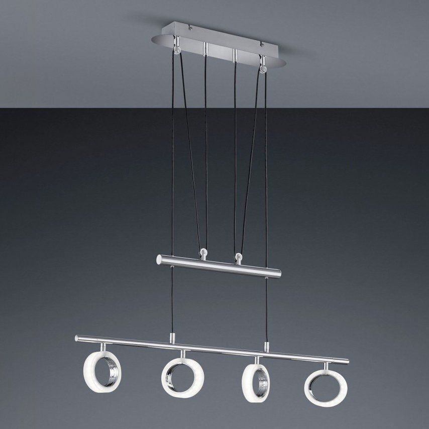 Suspension barre LED CORLAND II en métal argent chrome