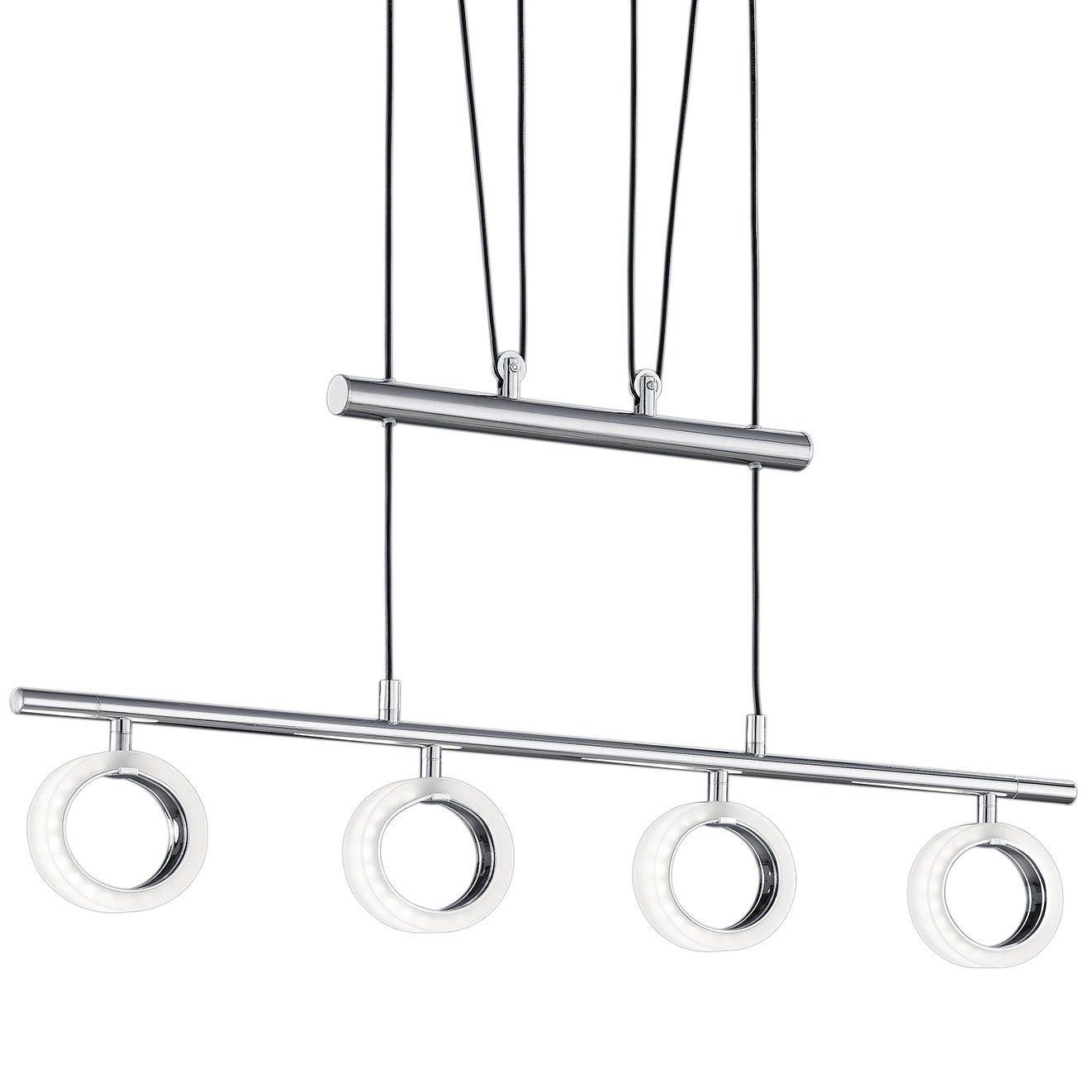 Suspension barre LED CORLAND II en métal argent chrome