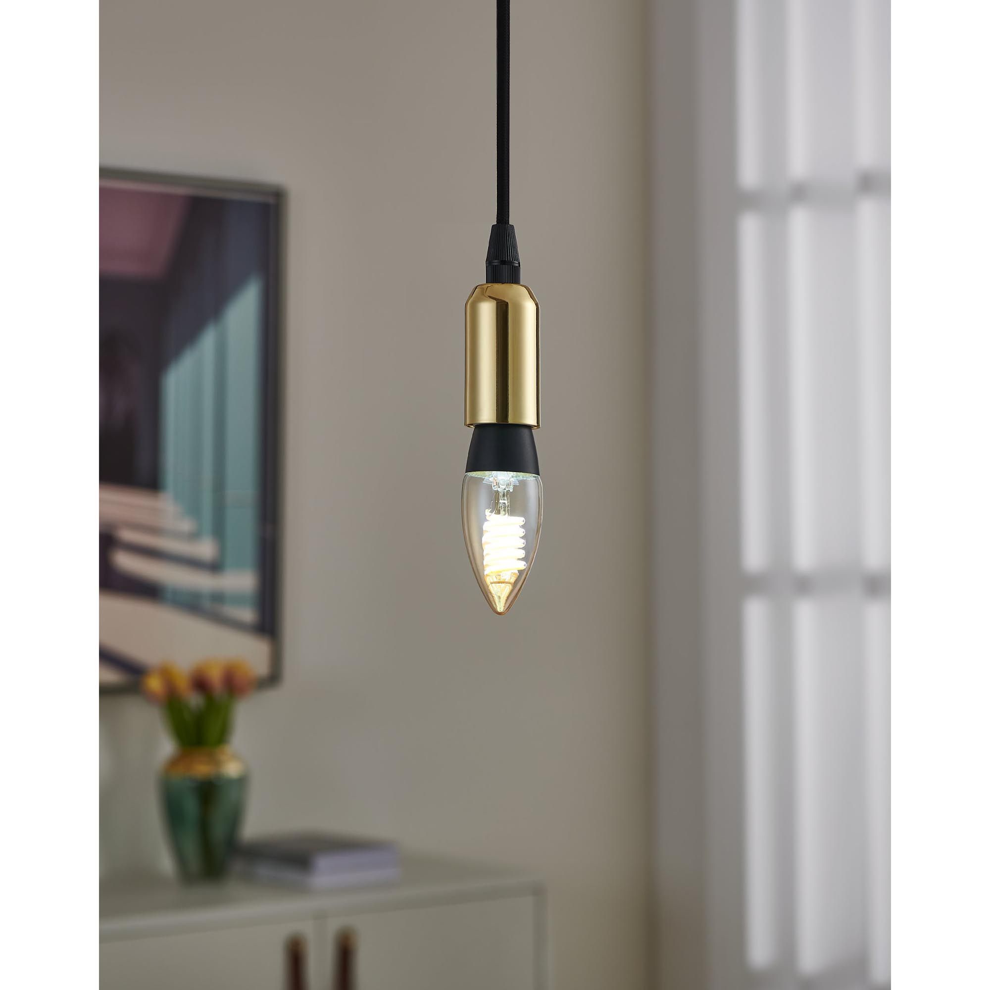 Ampoule Connectée forme flamme en verre ambre CONNECT Z L11,4 cm E14 4,9W 320 lumens