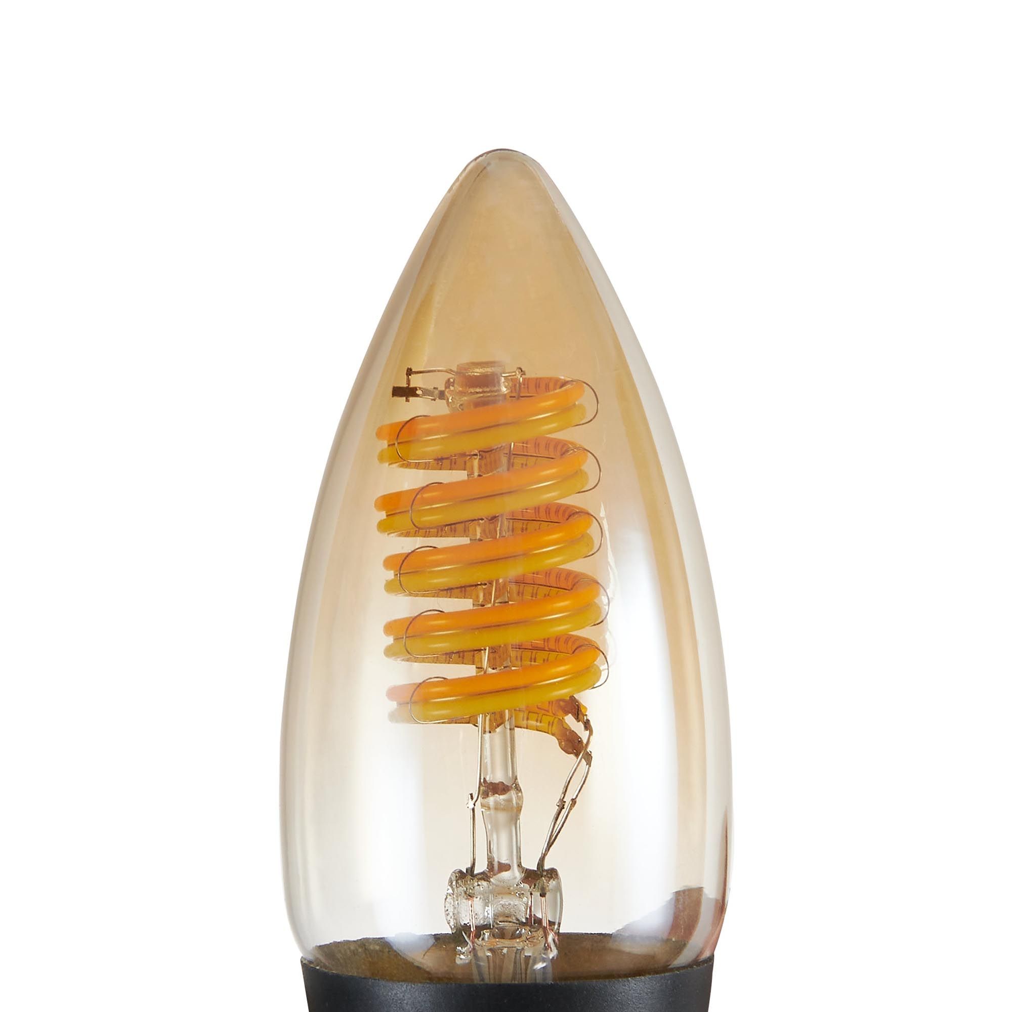 Ampoule Connectée forme flamme en verre ambre CONNECT Z L11,4 cm E14 4,9W 320 lumens