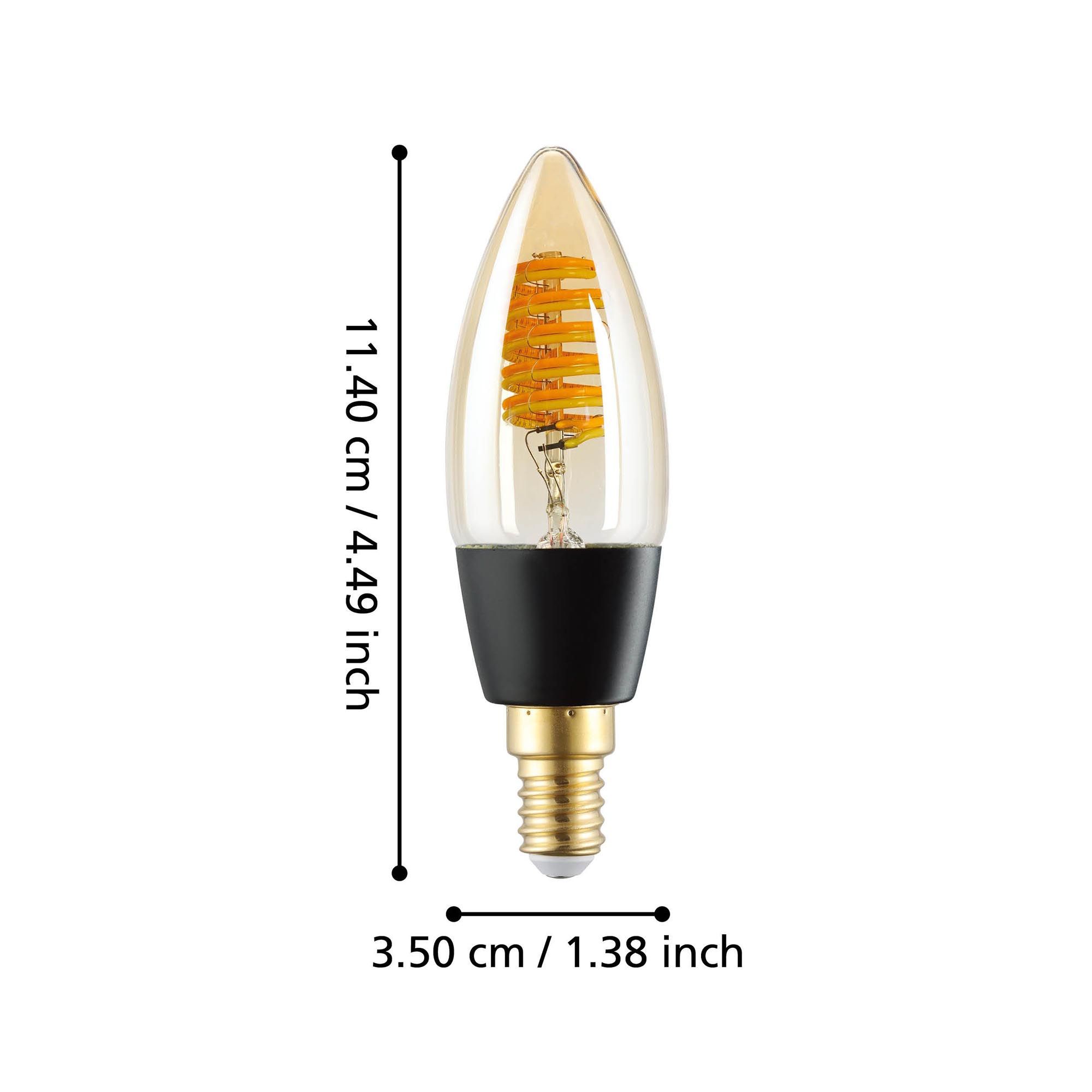 Ampoule Connectée forme flamme en verre ambre CONNECT Z L11,4 cm E14 4,9W 320 lumens