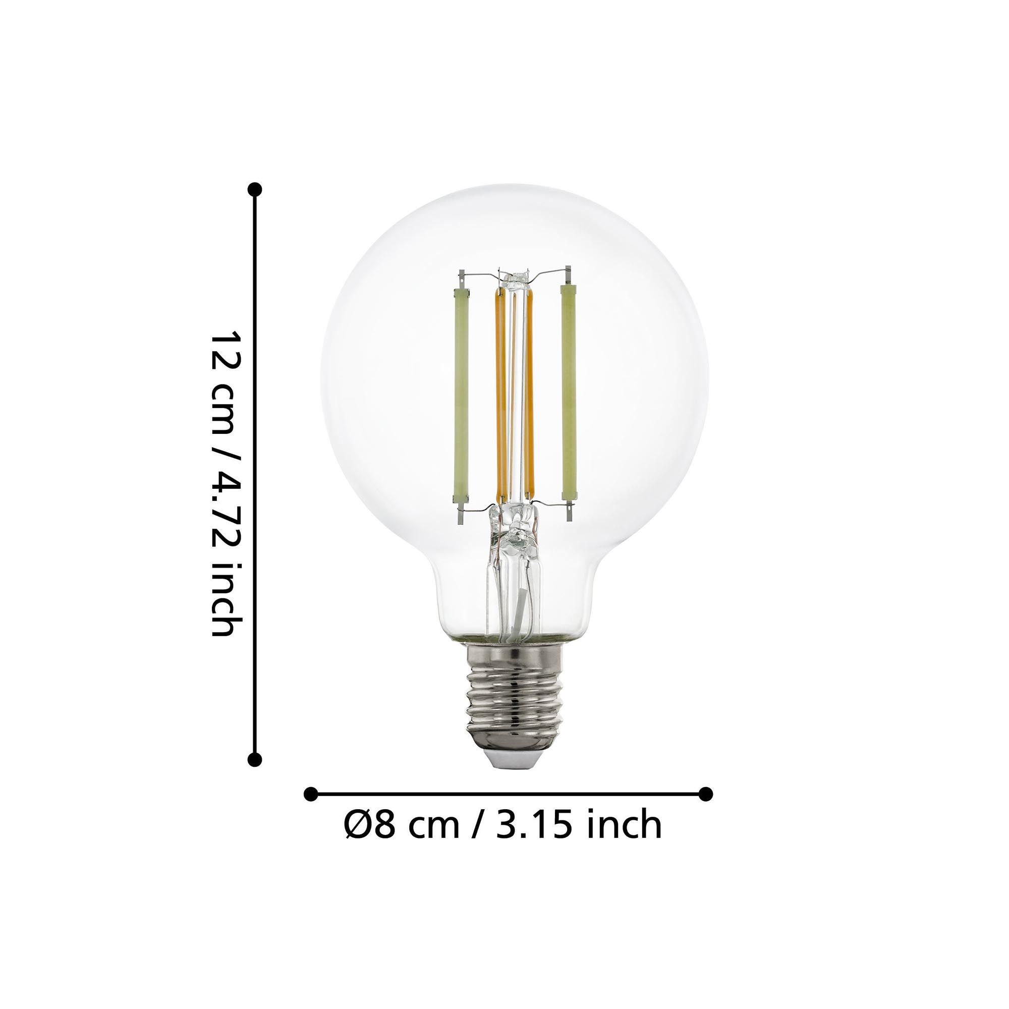 Ampoule Connectée forme globe en verre transparent CONNECT Z D8 cm E27 6W 806 lumens