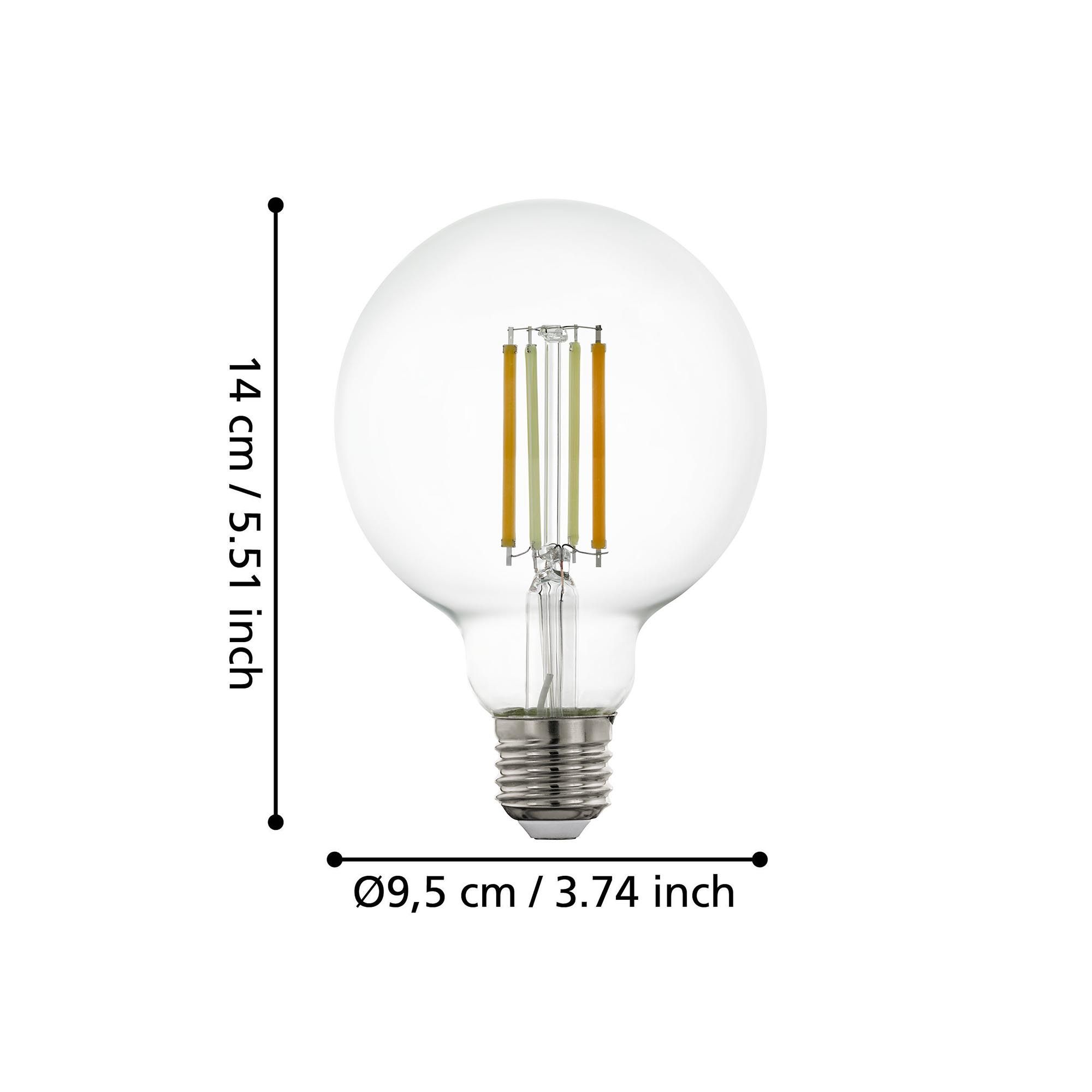 Ampoule Connectée forme globe en verre transparent CONNECT Z D9,5 cm  E27 6W 806 lumens