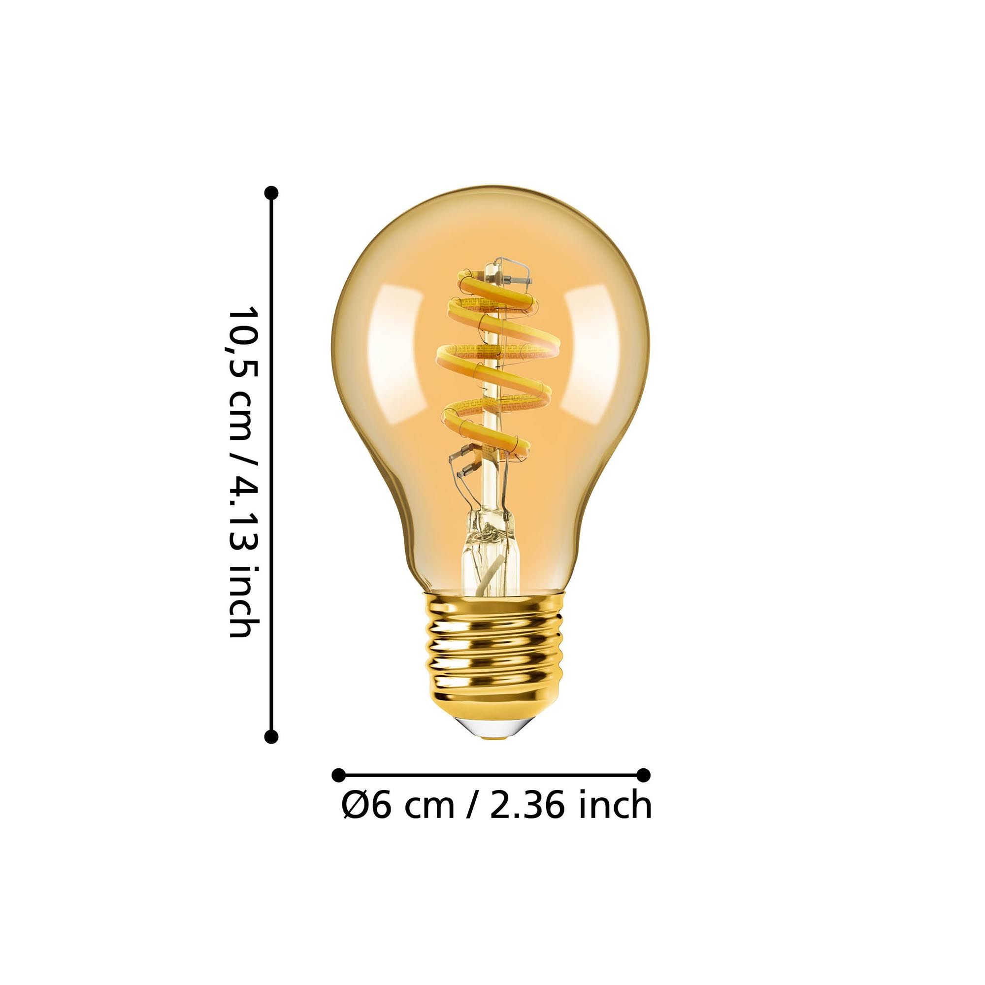 Ampoule Connectée forme globe en verre ambre CONNECT Z D6 cm E27 4,9W 360 lumens
