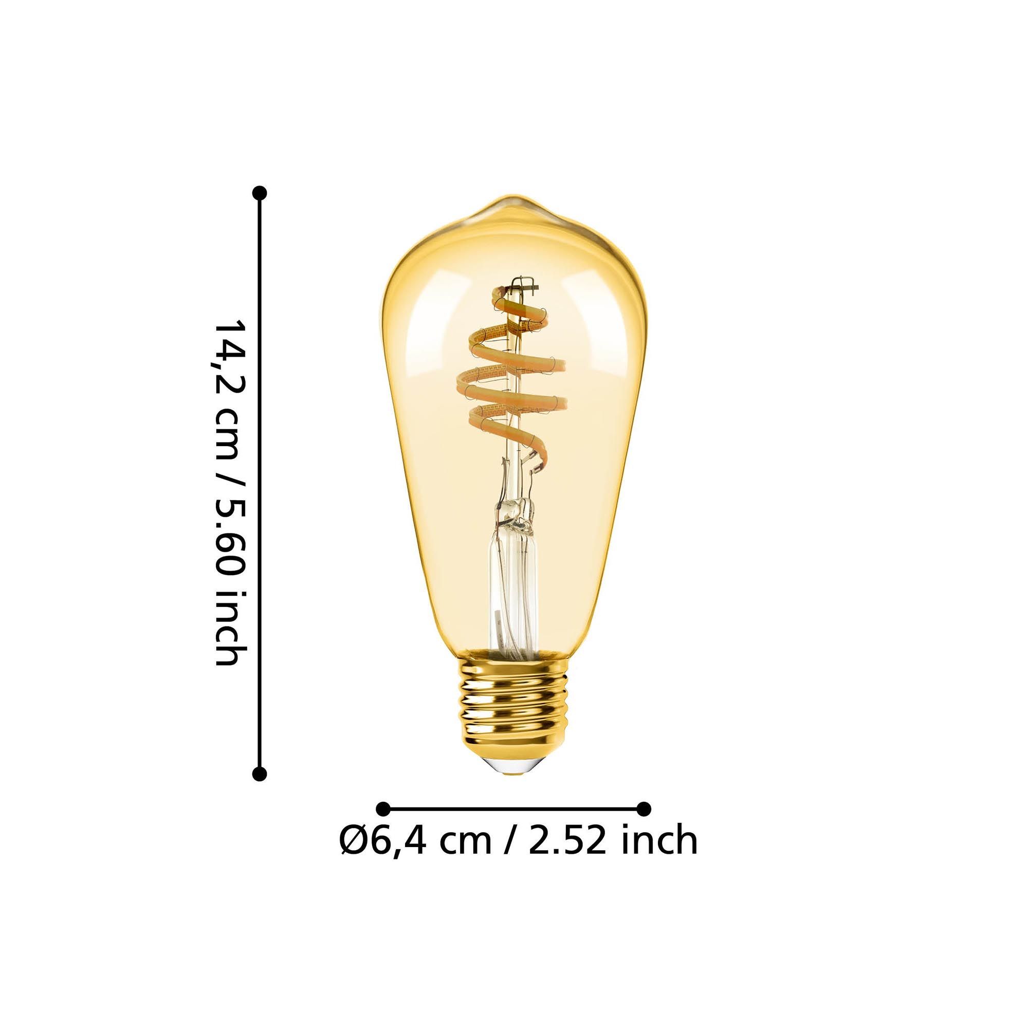 Ampoule Connectée forme standard en verre ambre CONNECT Z D6,4 cm E27 4,9W 360 lumens