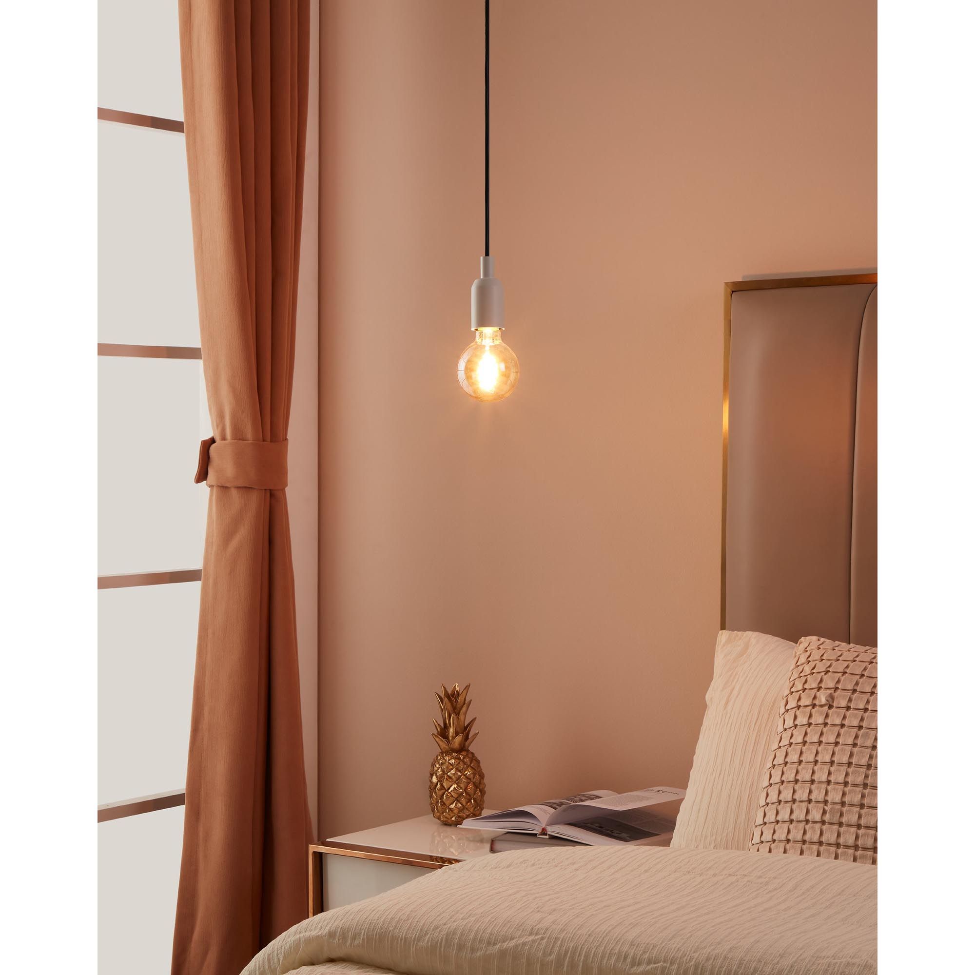 Ampoule Connectée forme globe en verre ambre CONNECT Z D8 cm  E27 4,9W 360 lumens
