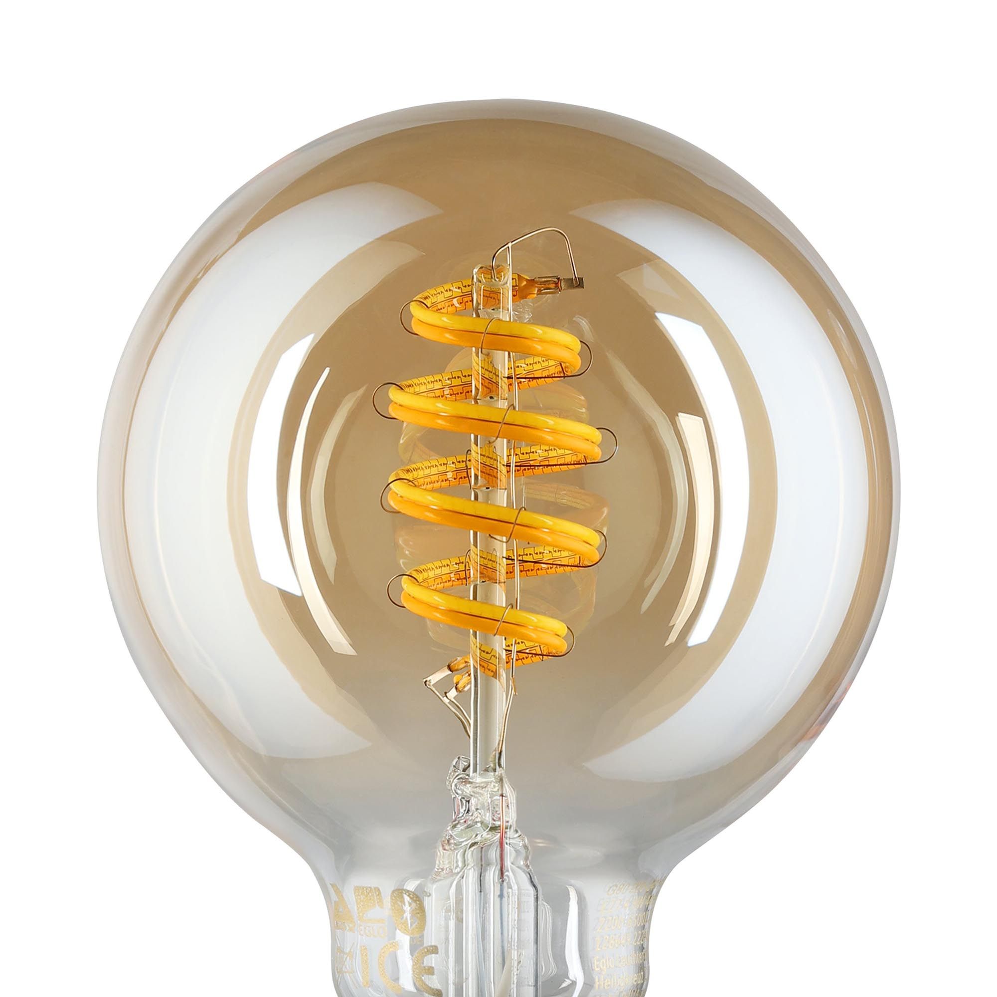 Ampoule Connectée forme globe en verre ambre CONNECT Z D8 cm  E27 4,9W 360 lumens