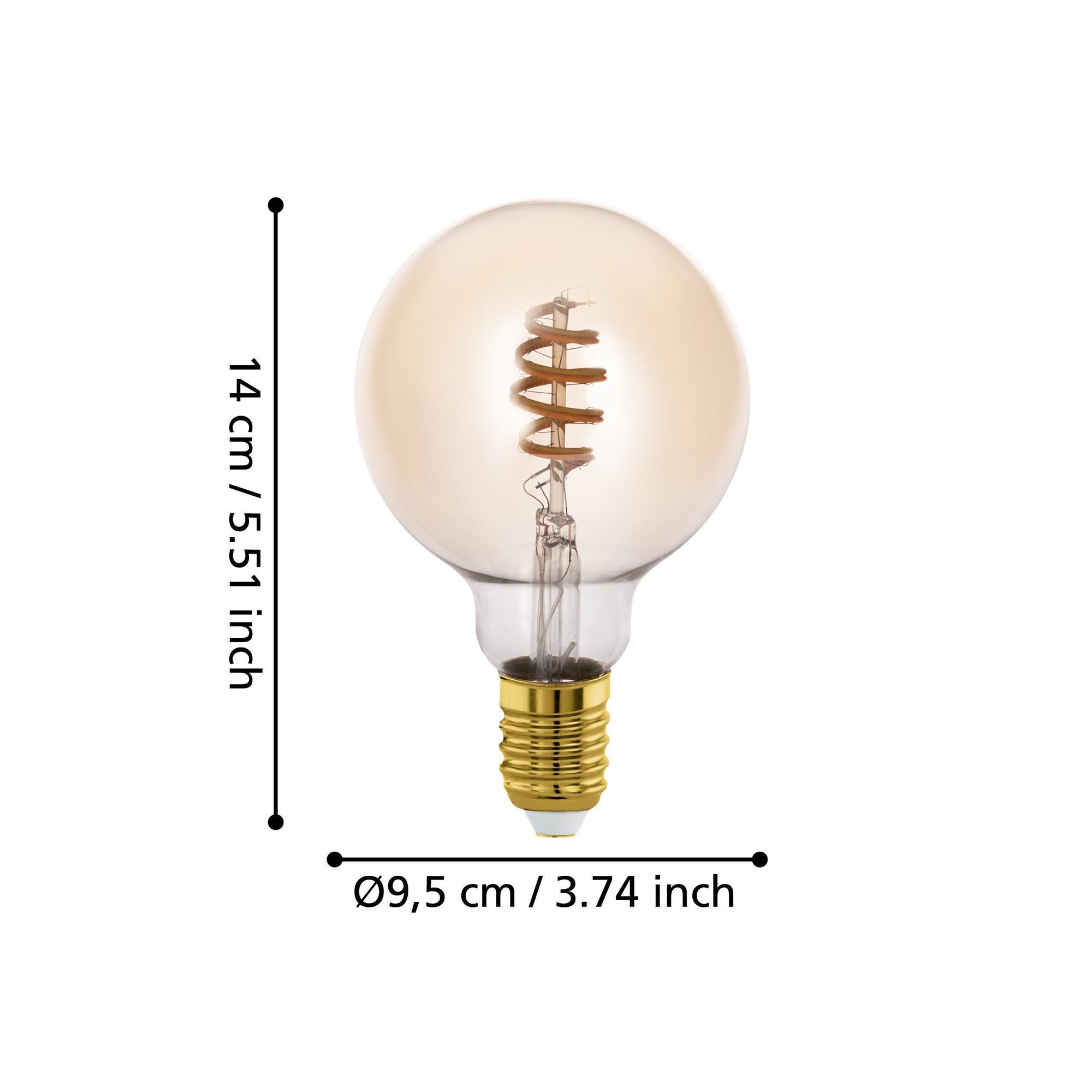 Ampoule Connectée forme globe en verre ambre CONNECT Z D9,5 cm E27 4,9W 360 lumens