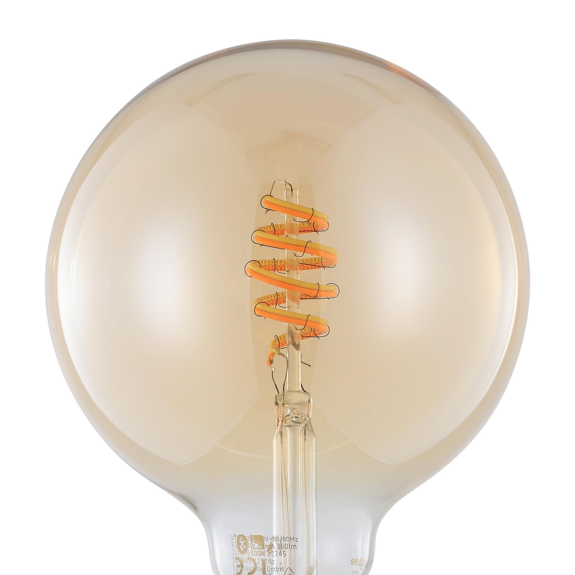 Ampoule Connectée forme globe en verre ambre CONNECT Z D12,5  E27 4,9W 360 lumens