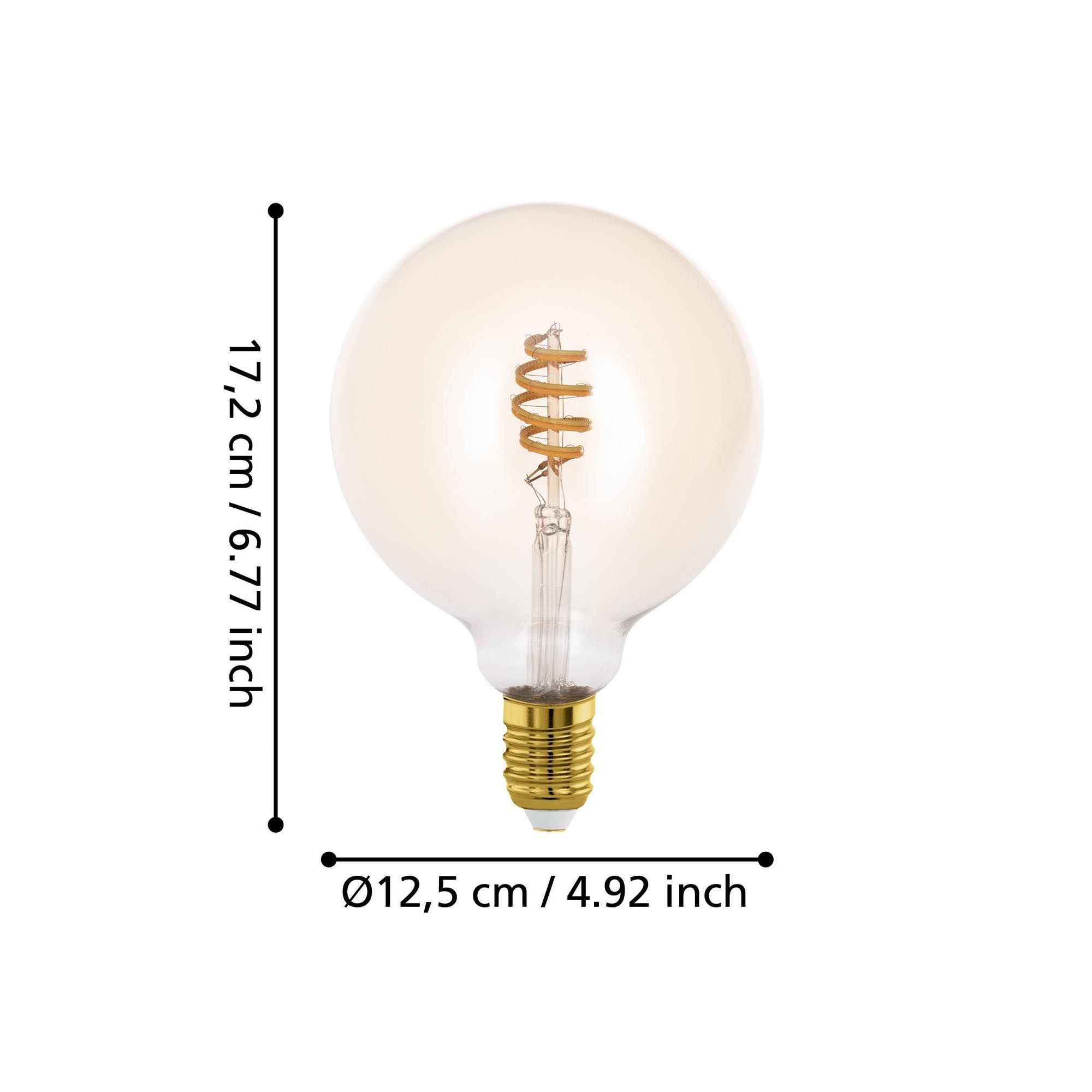 Ampoule Connectée forme globe en verre ambre CONNECT Z D12,5  E27 4,9W 360 lumens