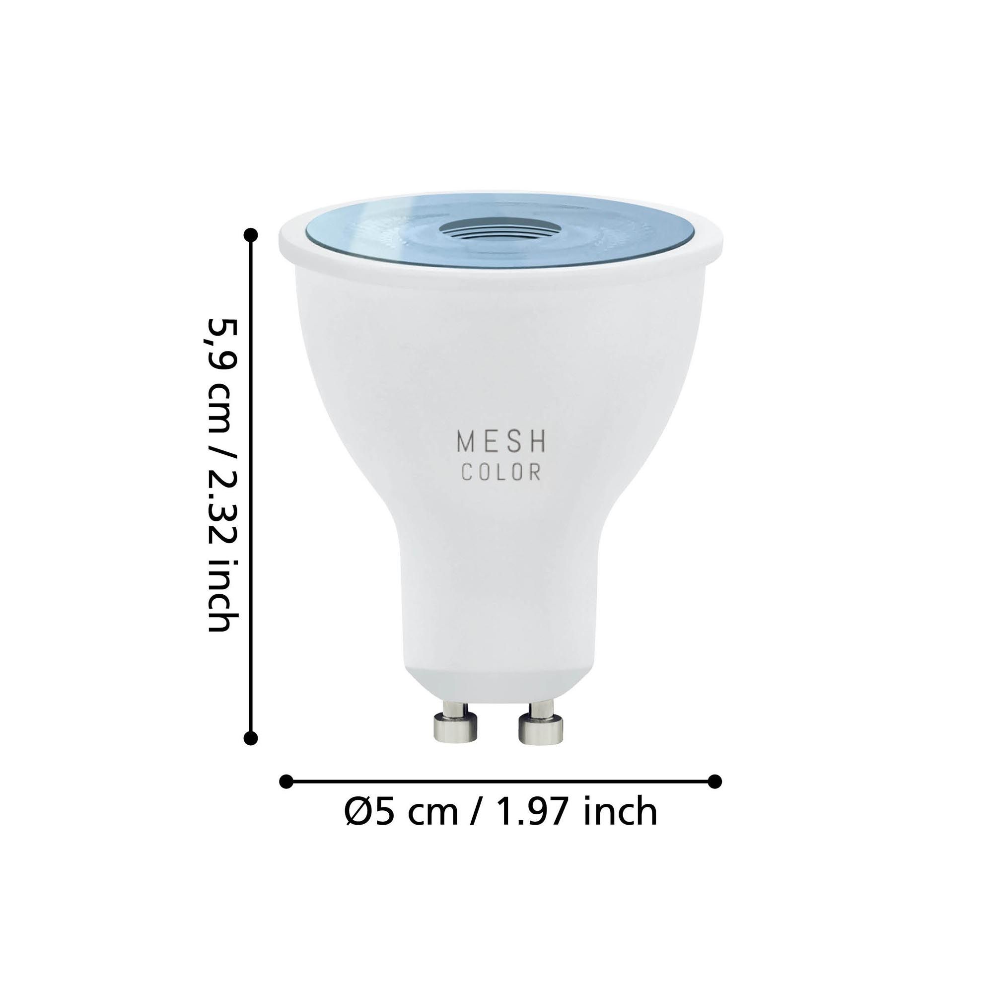 Ampoule Connectée en pvc blanc CONNECT Z GU10 4,9W 345 lumens Changement de couleurs