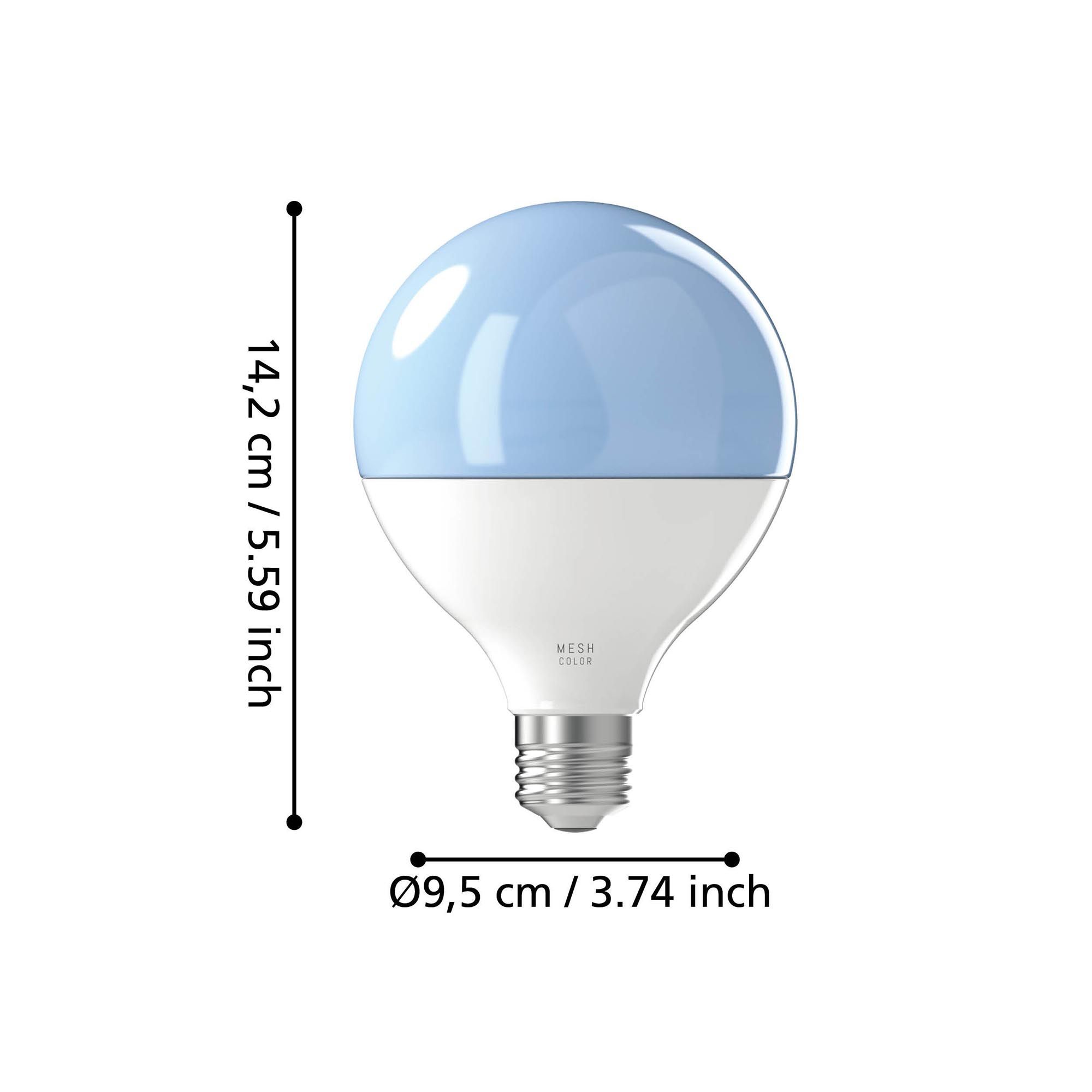 Ampoule Connectée en verre opale CONNECT Z D9,5 cm E27 3,5W Changement de couleurs