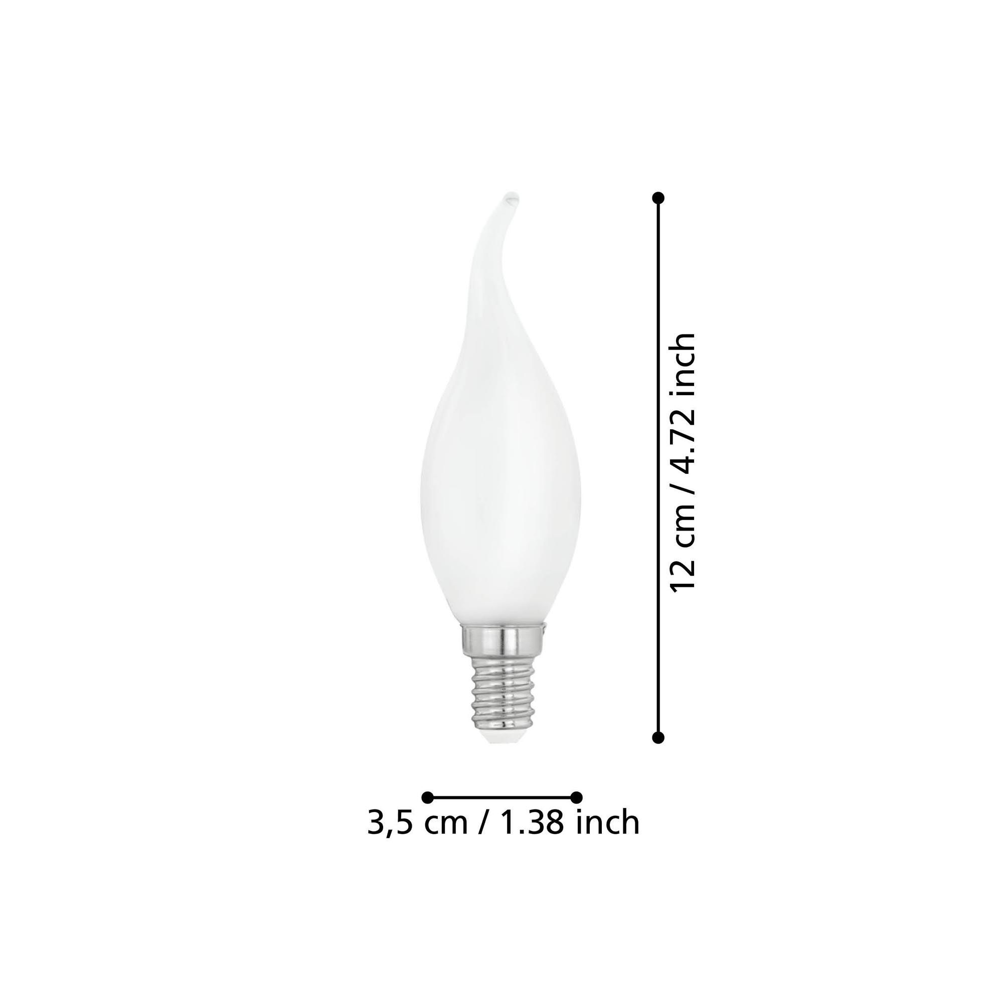 Ampoule opale LED Forme flamme coupe vent E14 4W 470 lumens 2700K
