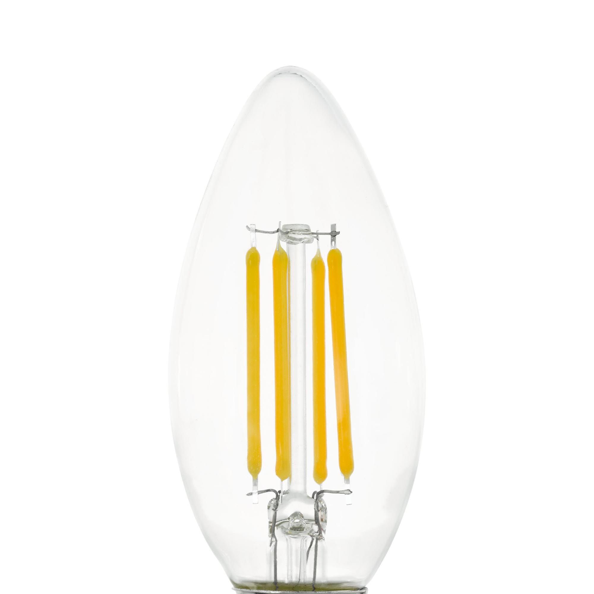 Ampoule verre transparent LED forme flamme  E14 2,2W 470 lumens 3000K