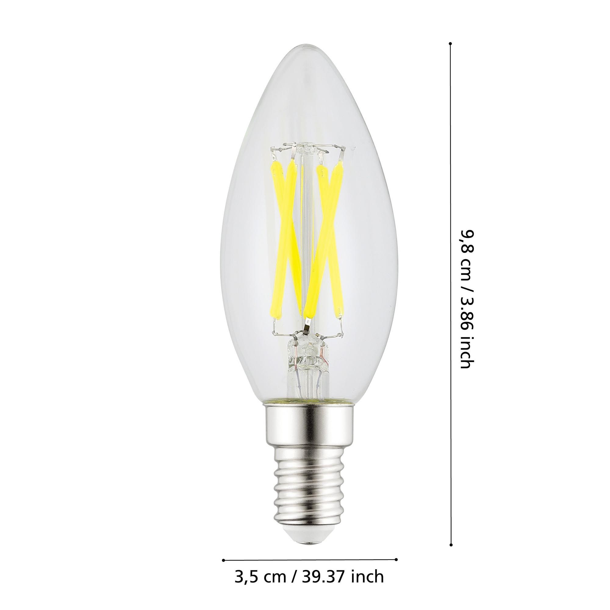 Ampoule verre transparent LED forme flamme  E14 2,2W 470 lumens 3000K